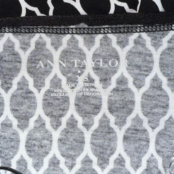 Ann Taylor XS BRAND NEW White Print on Black Stretch Cotton Camisole Top - Picture 5 of 5